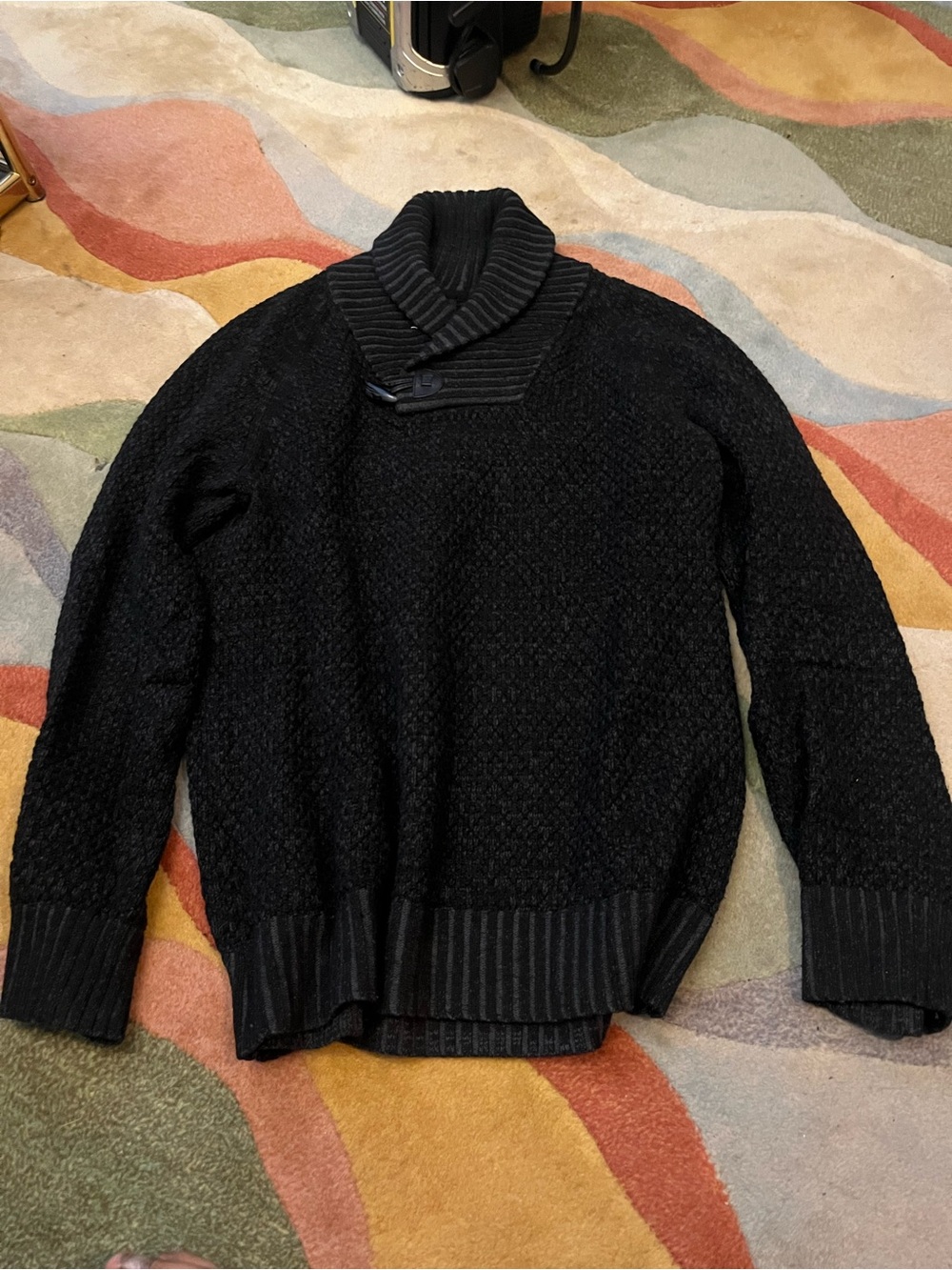 H&M Black Turtleneck Toggle Knit Sweater